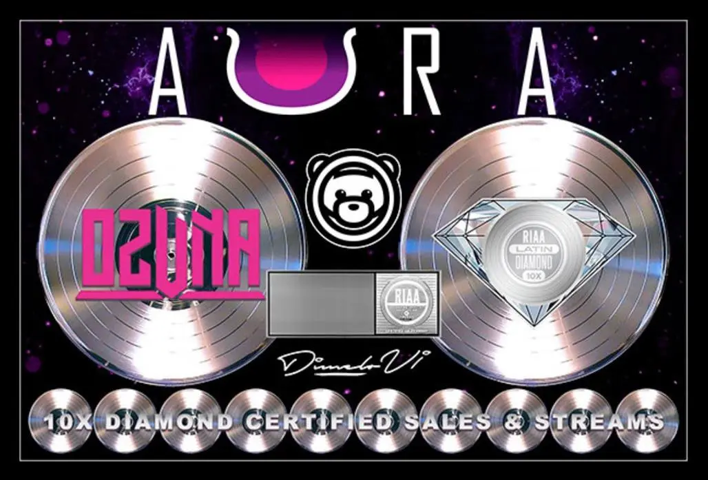 Reconocimiento de certificación del álbum Aura de Ozuna